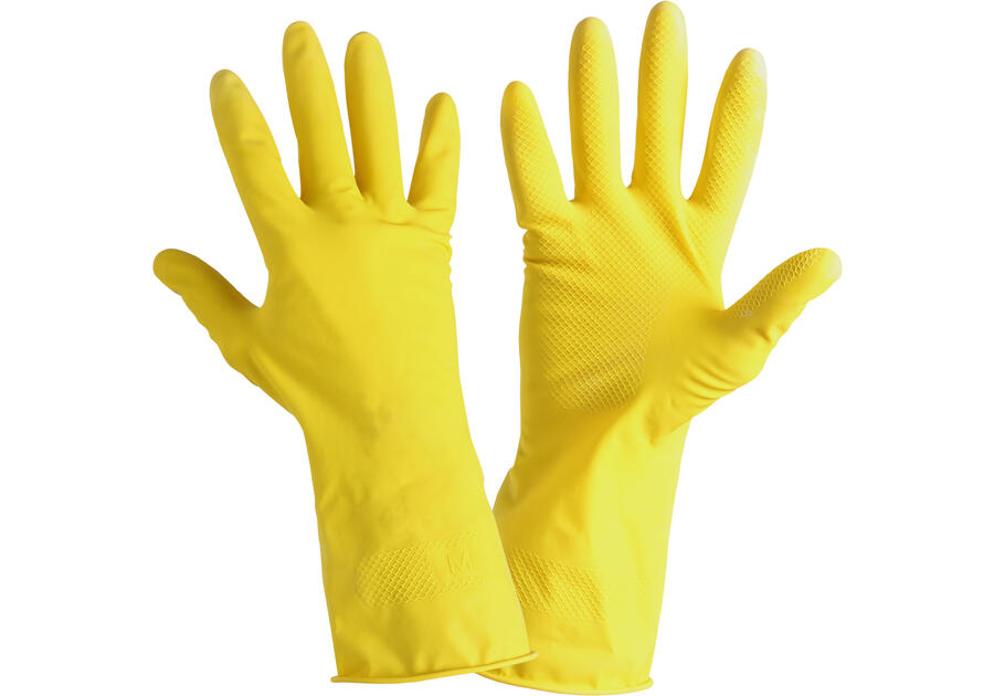 Zdjęcie: Rękawice lateks gospodarcze żółte,  10, CE, LAHTI PRO
