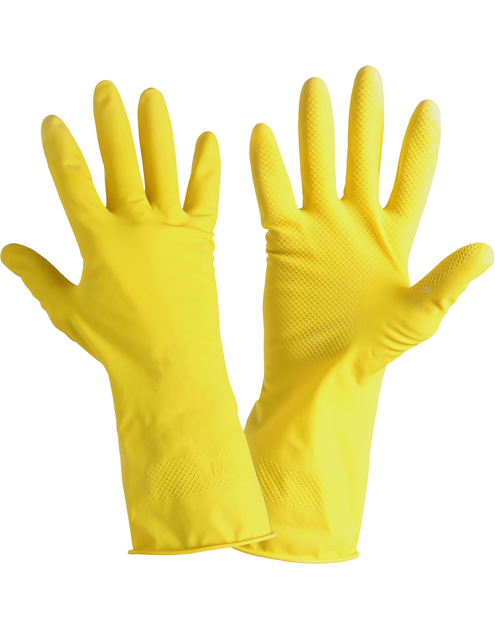 Zdjęcie: Rękawice lateks gospodarcze żółte,  10, CE, LAHTI PRO