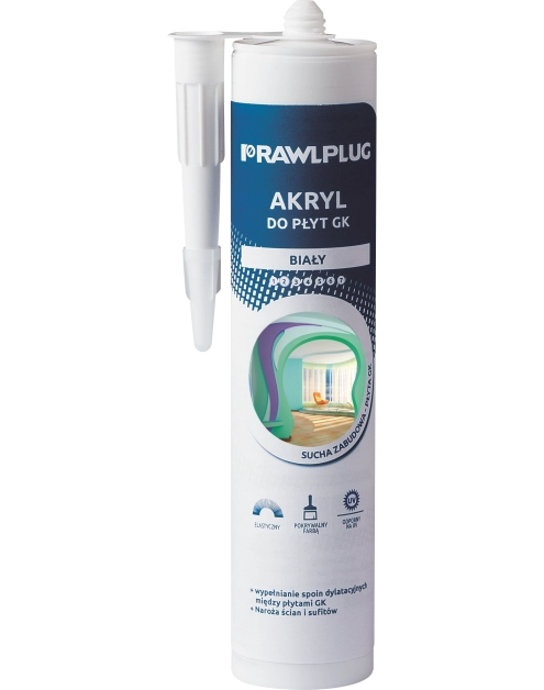 Zdjęcie: Akryl do płyt G-K biały 300 ml RAWLPLUG
