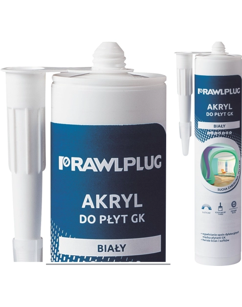 Zdjęcie: Akryl do płyt G-K biały 300 ml RAWLPLUG