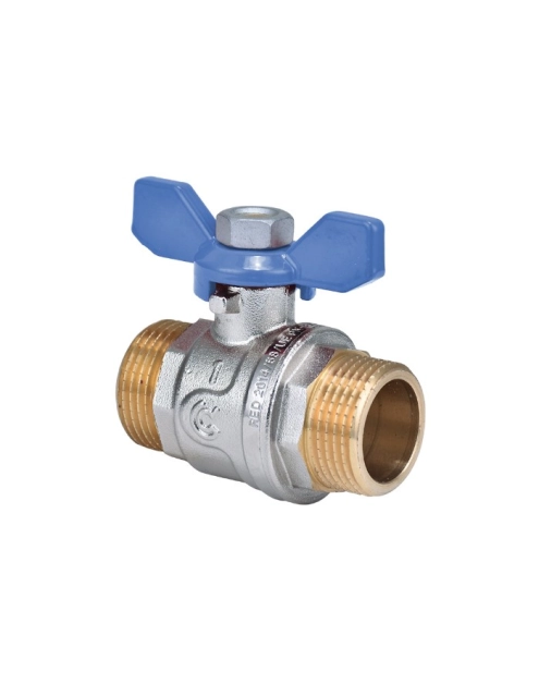 Zdjęcie: Zawór kulowy z/z 1/2" z motylkiem niebieskim CALIDO