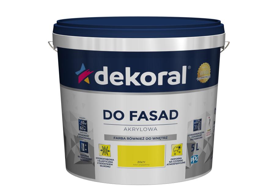 Zdjęcie: Farba fasadowa żółta 5 L Polinit DEKORAL