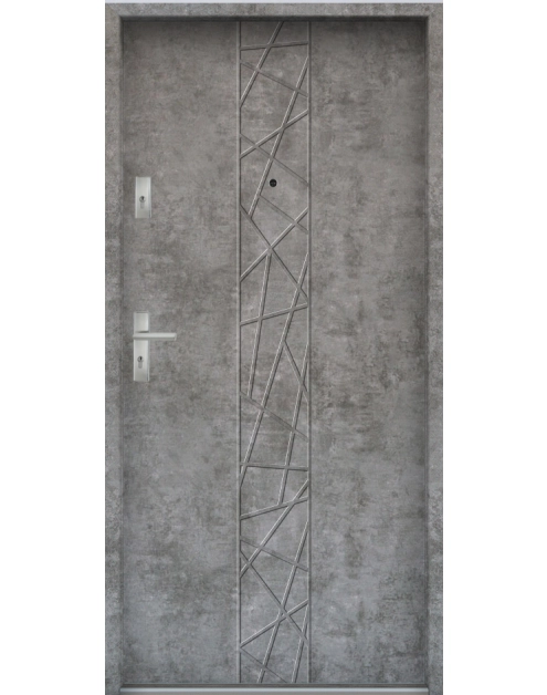Zdjęcie: Drzwi wejściowe do mieszkań Bastion N-53 Beton srebrny 80 cm prawe OSP KR CENTER