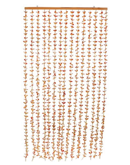 Zdjęcie: Zasłona Sorgo z liśćmi 90x180 cm pomarańczowa TIN TOURS