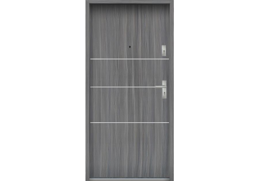 Zdjęcie: Drzwi wejściowe do mieszkań Bastion A-66 Mokka 80 cm lewe OSPŁ KR CENTER