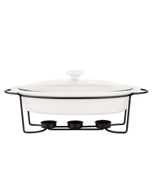 Zdjęcie: Naczynie do zapiekania Regular owalne 1400 ml na pogrzewaczu w kolorze czarnym ALTOM DESIGN