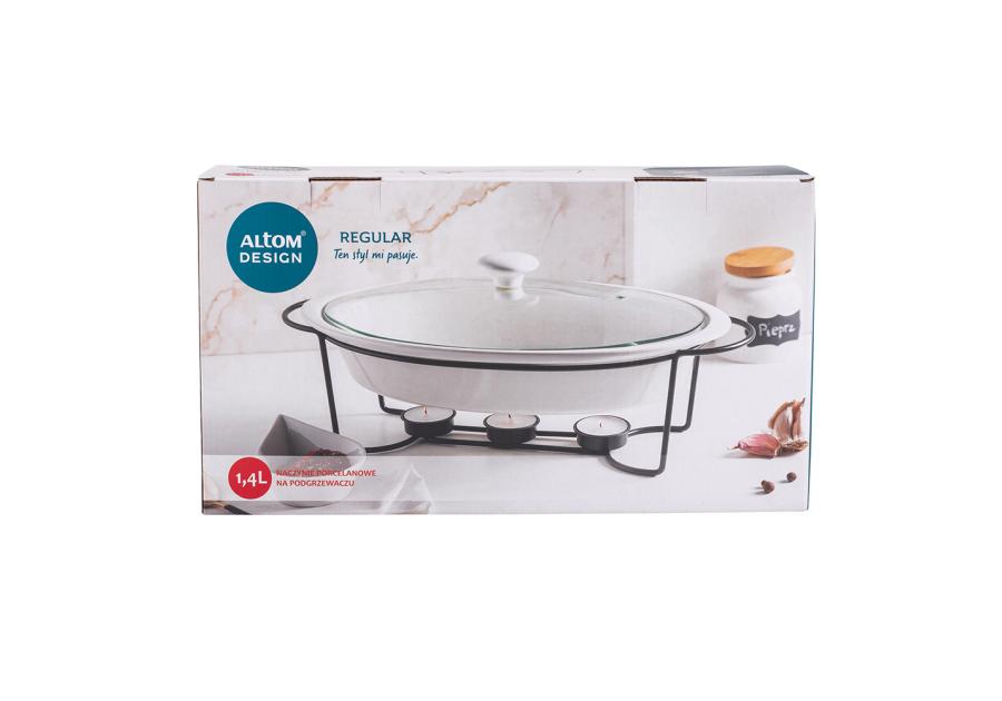 Zdjęcie: Naczynie do zapiekania Regular owalne 1400 ml na pogrzewaczu w kolorze czarnym ALTOM DESIGN