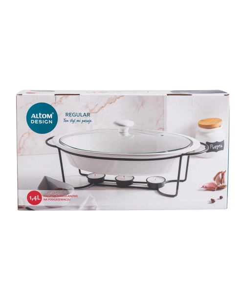 Zdjęcie: Naczynie do zapiekania Regular owalne 1400 ml na pogrzewaczu w kolorze czarnym ALTOM DESIGN