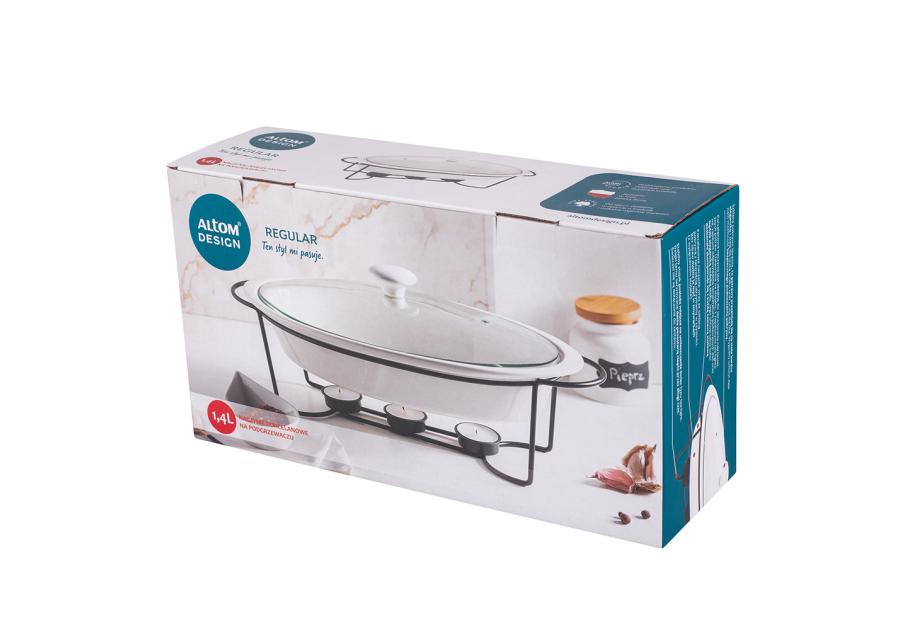 Zdjęcie: Naczynie do zapiekania Regular owalne 1400 ml na pogrzewaczu w kolorze czarnym ALTOM DESIGN