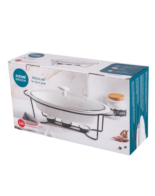 Zdjęcie: Naczynie do zapiekania Regular owalne 1400 ml na pogrzewaczu w kolorze czarnym ALTOM DESIGN