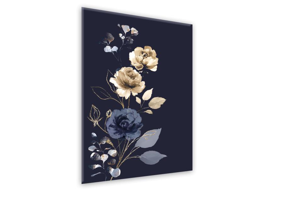 Zdjęcie: Obraz Glasspik Flowers 50x70 cm Gl301 Navy STYLER