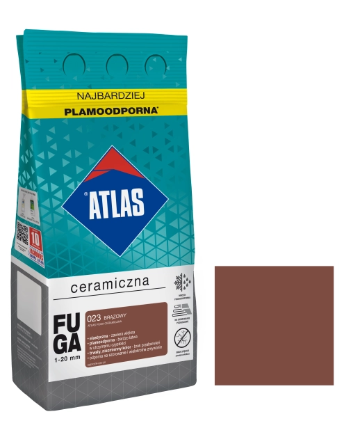 Zdjęcie: Fuga ceramiczna 023 brązowy, alubag, 5 kg ATLAS