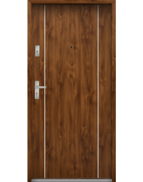 Zdjęcie: Drzwi wejściowe do mieszkań Bastion A-34 Dąb złoty 80 cm (NW) prawe ODP KR CENTER