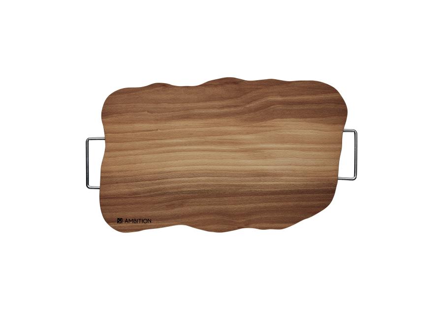 Zdjęcie: Deska do krojenia drewniana z uchwytem Natural Fala 39 x 25 cm AMBITION