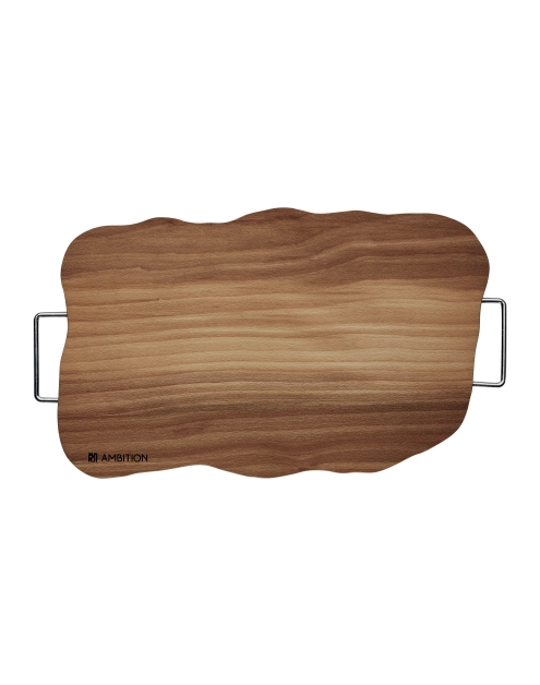 Zdjęcie: Deska do krojenia drewniana z uchwytem Natural Fala 39 x 25 cm AMBITION