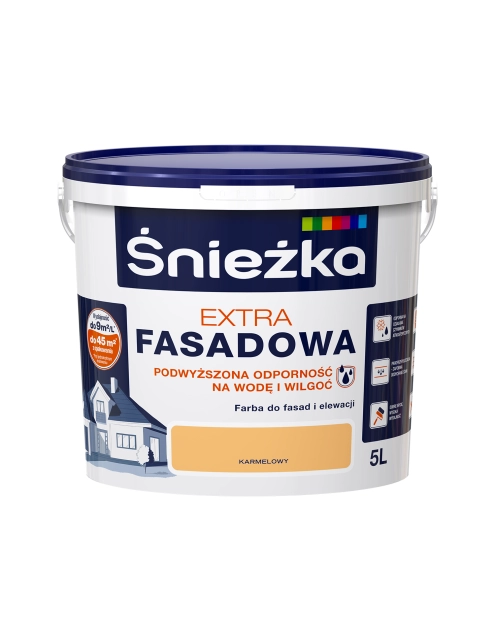 Zdjęcie: Farba Extra Fasadowa Karmelowy 5L N ŚNIEŻKA