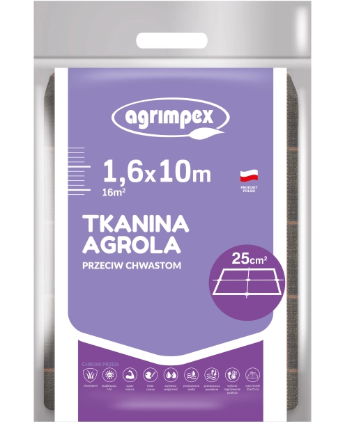 Zdjęcie: Tkanina ściółkująca czarna 100 g Agrola 2% UV 1,6 x 10 m AGRIMPEX