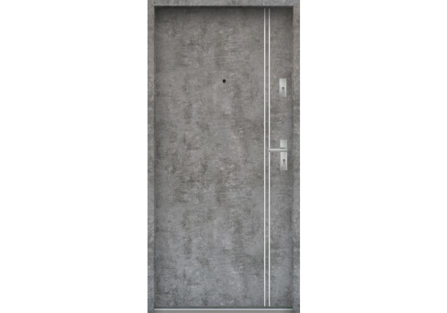 Zdjęcie: Drzwi wejściowe do mieszkań Bastion A-37 Beton srebrny 80 cm (NW) lewe ODR KR CENTER