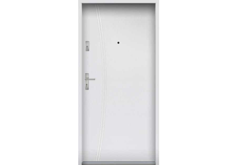 Zdjęcie: Drzwi wejściowe do mieszkań Bastion R-61 Biały 80 cm prawe OSPŁ KR CENTER