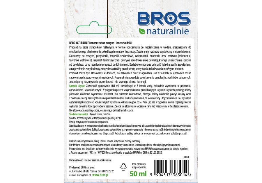 Zdjęcie: Koncentrat na mszyce inne szkodniki 50 ml BROS NATURALNIE
