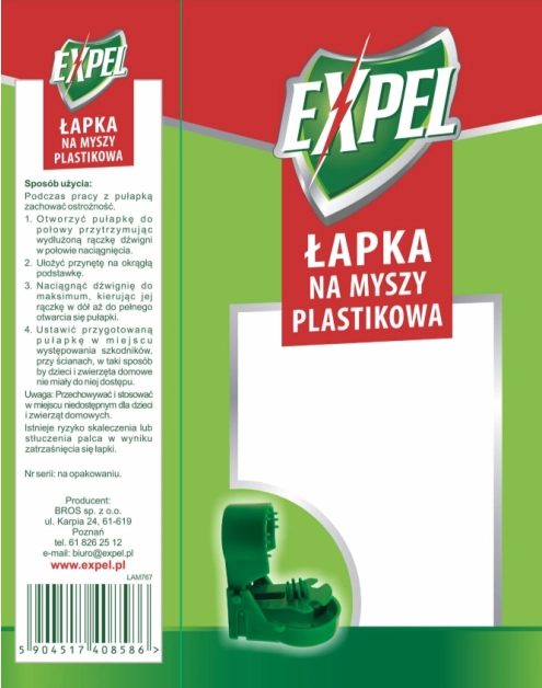 Zdjęcie: Łapka na myszy plastikowa EXPEL