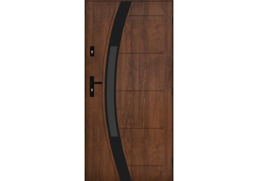 Zdjęcie: Drzwi zewnętrzne amazonka orzech 100p komplet PANTOR