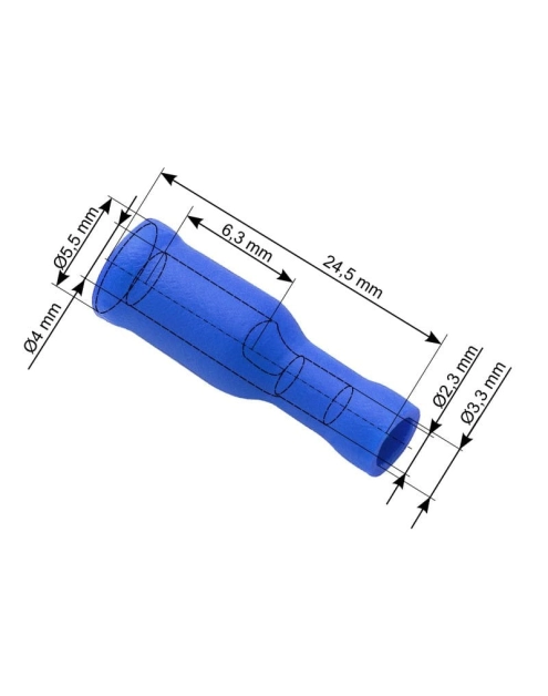 Zdjęcie: Konektor izolowany gniazdo 4,0/24,5mm niebieski/43-049# 5 szt. VAYOX