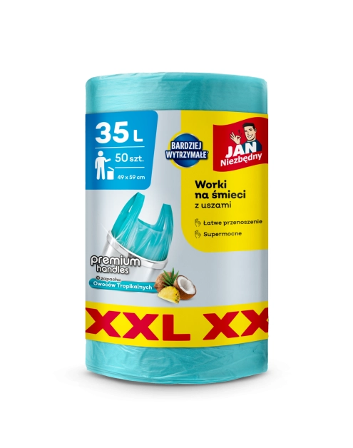 Zdjęcie: Worki HD T-shirt o zapachu owoców tropikalnych XXL 35 L 50 sztuk JAN NIEZBĘDNY