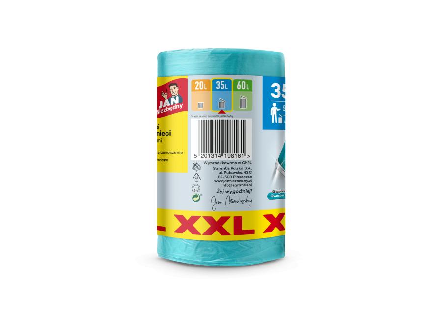 Zdjęcie: Worki HD T-shirt o zapachu owoców tropikalnych XXL 35 L 50 sztuk JAN NIEZBĘDNY