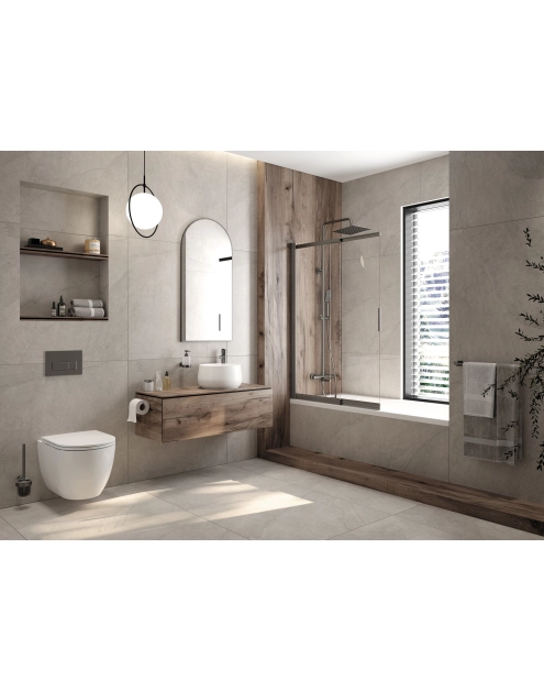 Zdjęcie: Deszczownia Titanium z baterią wannową termostatyczną DEANTE