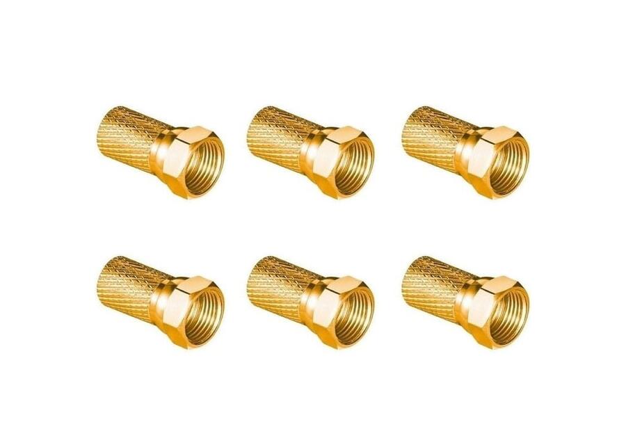 Zdjęcie: Wtyk sat F 6,8 mm Gold CU LB0104 - 6 szt. VAYOX