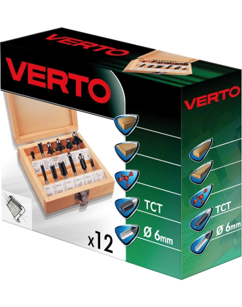Zdjęcie: Frezy widiowe, trzpień 6 mm, zestaw 12 szt. VERTO