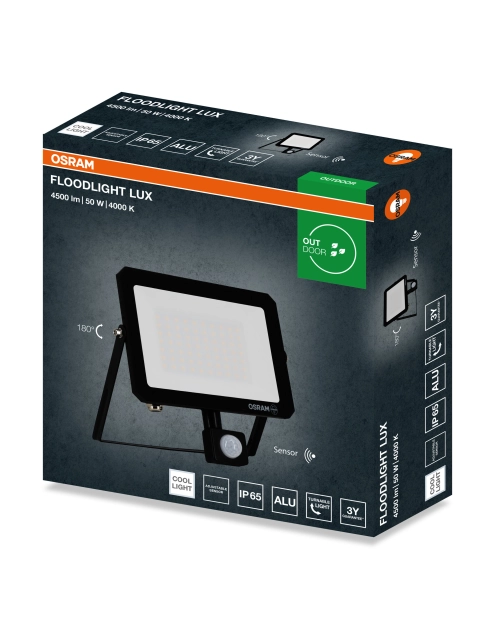 Zdjęcie: Oprawa oświetleniowa LED FL Lux sensor 50 W 840 IP65 BK OSRAM