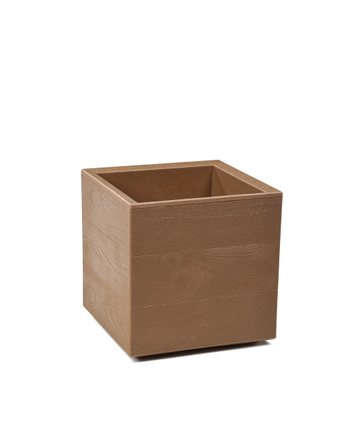 Zdjęcie: Kwietnik Karo 300x300x300 mm deska wood, naturalne drewno LAMELA