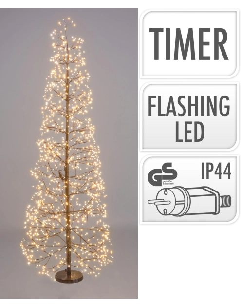 Zdjęcie: Choinka 100 cm 600 led ciepły biały bursztynowy KOOPMAN