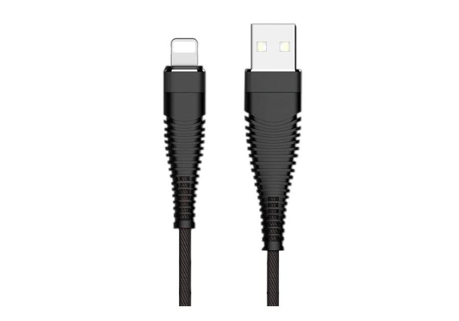 Zdjęcie: Kabel USB - lightning wzmacniany czarny 1 m LB0154 LIBOX