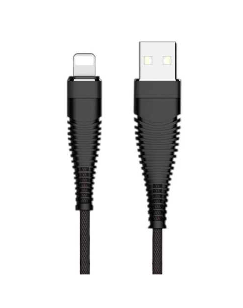 Zdjęcie: Kabel USB - lightning wzmacniany czarny 1 m LB0154 LIBOX