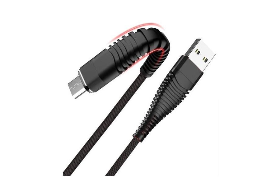 Zdjęcie: Kabel USB - lightning wzmacniany czarny 1 m LB0154 LIBOX