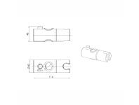 Zdjęcie: Uchwyt prysznicowy do drążka fi22 mm STINNEA