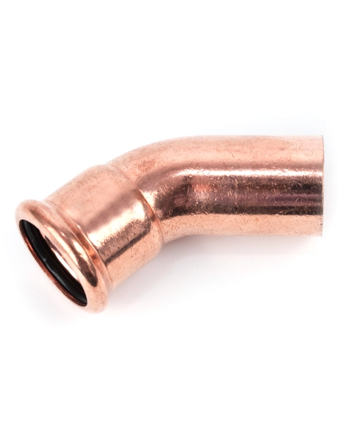 Zdjęcie: Łuk nyplowy 45 stopni zaciskany profil M do wody 15x15 CALIDO