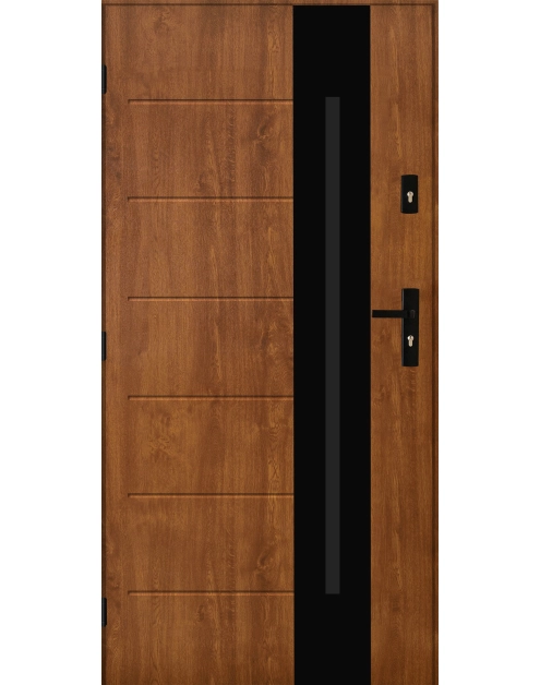 Zdjęcie: Drzwi zewnętrzne solaris złoty dąb 80l komplet PANTOR