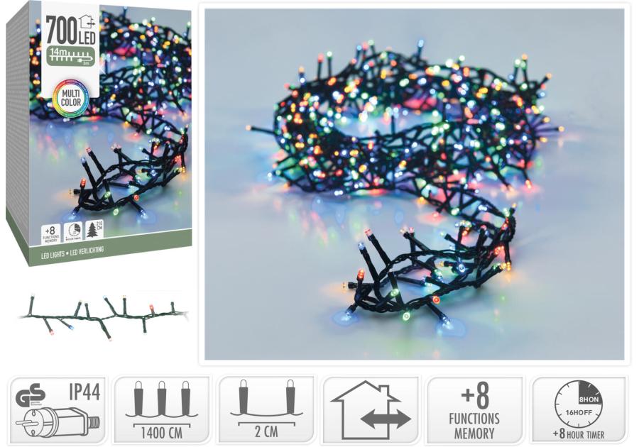 Zdjęcie: Łańcuch świetlny sznurowy 14 m 700 led wielokolorowy KOOPMAN