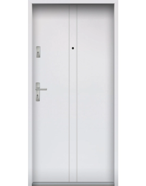 Zdjęcie: Drzwi wejściowe do mieszkań Bastion A-38 Biały 90 cm prawe OSP KR CENTER