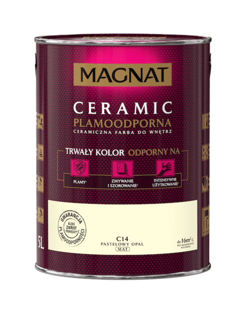 Zdjęcie: Farba ceramiczna 5 L pastelowy opal MAGNAT CERAMIC