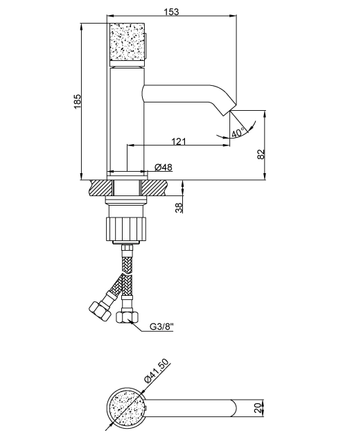 Zdjęcie: Bateria umywalkowa Gabro Plus chrom INVENA