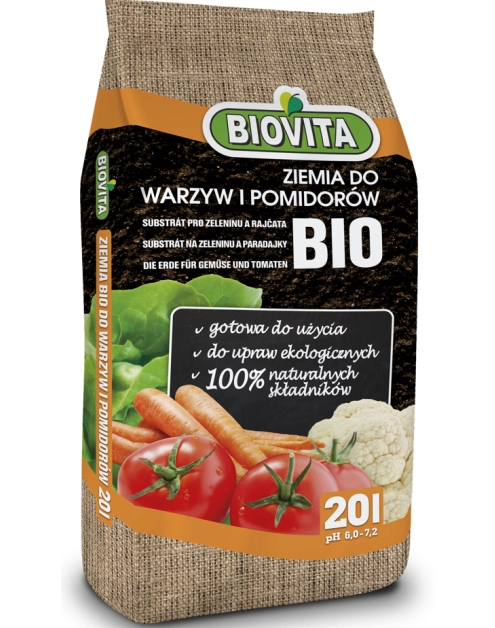 Zdjęcie: Ziemia do warzyw i pomidorów BIO 20 L BIOVITA