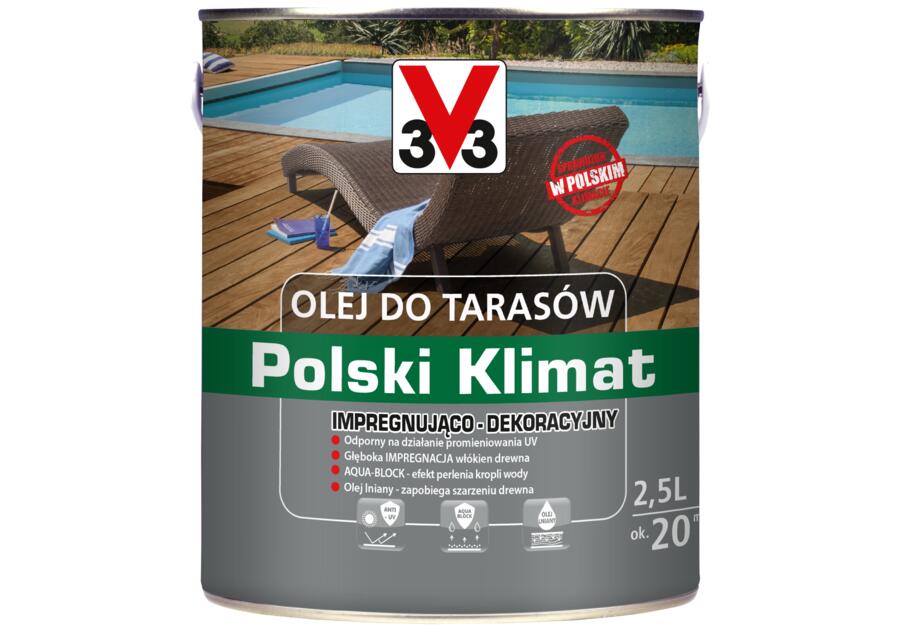 Zdjęcie: Olej do tarasów Polski Klimat 2,5 L Tek V33