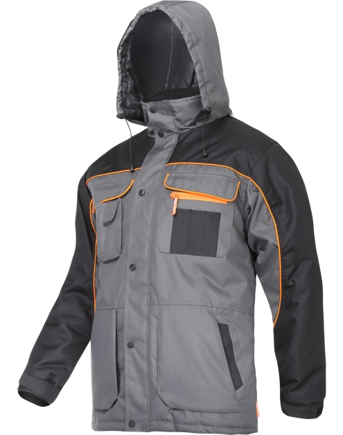 Zdjęcie: Kurtka ocieplana szaro-czarno-pomarańczowa, 3XL, CE, LAHTI PRO