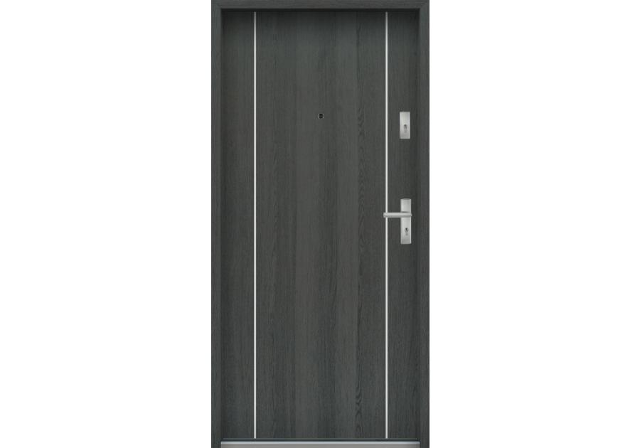 Zdjęcie: Drzwi wejściowe do mieszkań Bastion A-34 Grafit 90 cm lewe OSP KR CENTER