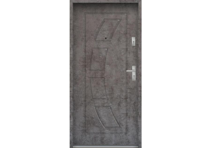 Zdjęcie: Drzwi wejściowe do mieszkań Bastion T-17 Beton ołówkowy 80 cm lewe ODP KR CENTER
